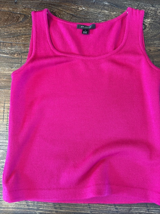St. John Santana Knit Blazer and Shell Set Fuchsia Size 2 EUC - Picture 10 of 10